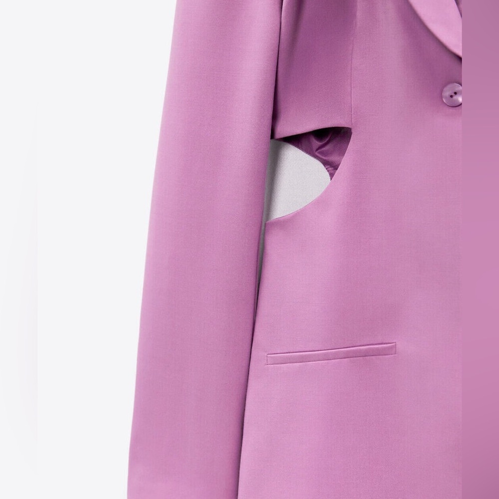 ZARA WOMAN'S CUT OUT BLAZER DRESS Lilac - Picture 12 of 12